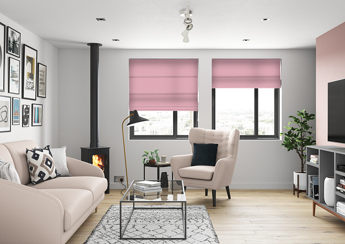 Faux Suede, Pastel Pink - Roman Blind - Image 5